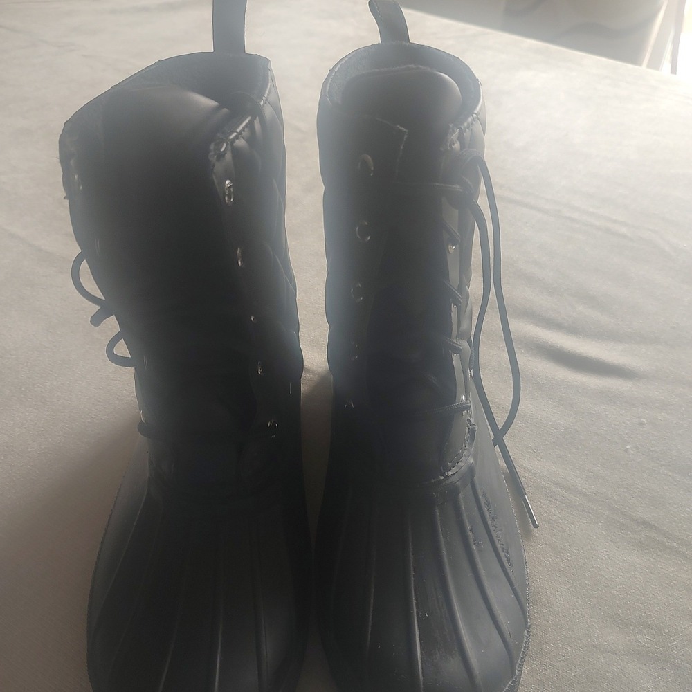 Sperry Saltwater Duck Boots Black Waterproof Winter Rain STS83693 Women 9